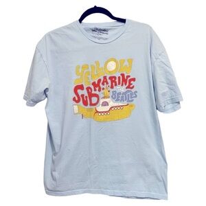The Beatles Men T-Shirt  Blue Yellow Submarine Short Sleeve Crew‎ Neck Size XL